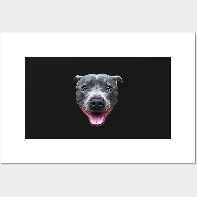 Pit Bull Staffordshire Bull Terrier Blue Staffy Wall Art by ElegantCat